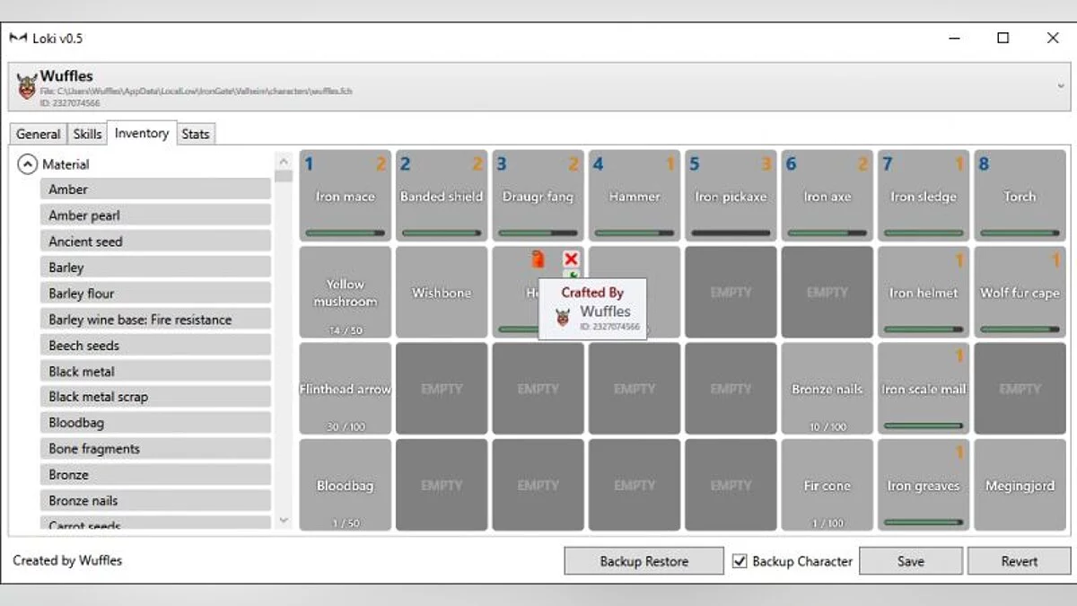 Valheim — Редактор персонажей [0.10]