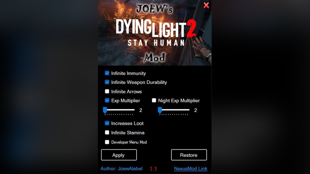 Dying Light 2 Stay Human — Joew Dying Light 2 Mod 1.1