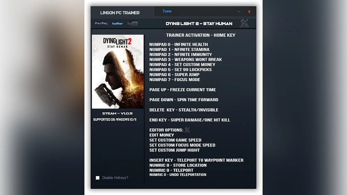 Dying Light 2 Stay Human — Трейнер (+14/+16) [1.0.3 -1.0.5]