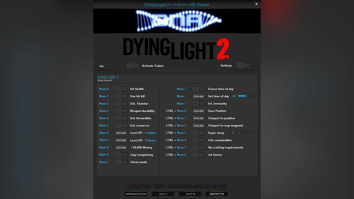 Dying Light 2 Stay Human — Трейнер (+13/+17/+20) [1.0.3 - 1.0.5]