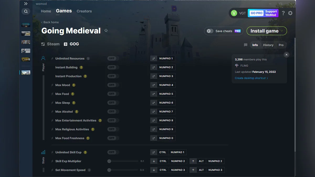 Going Medieval — Трейнер (+13) от 15.02.2022 [WeMod]