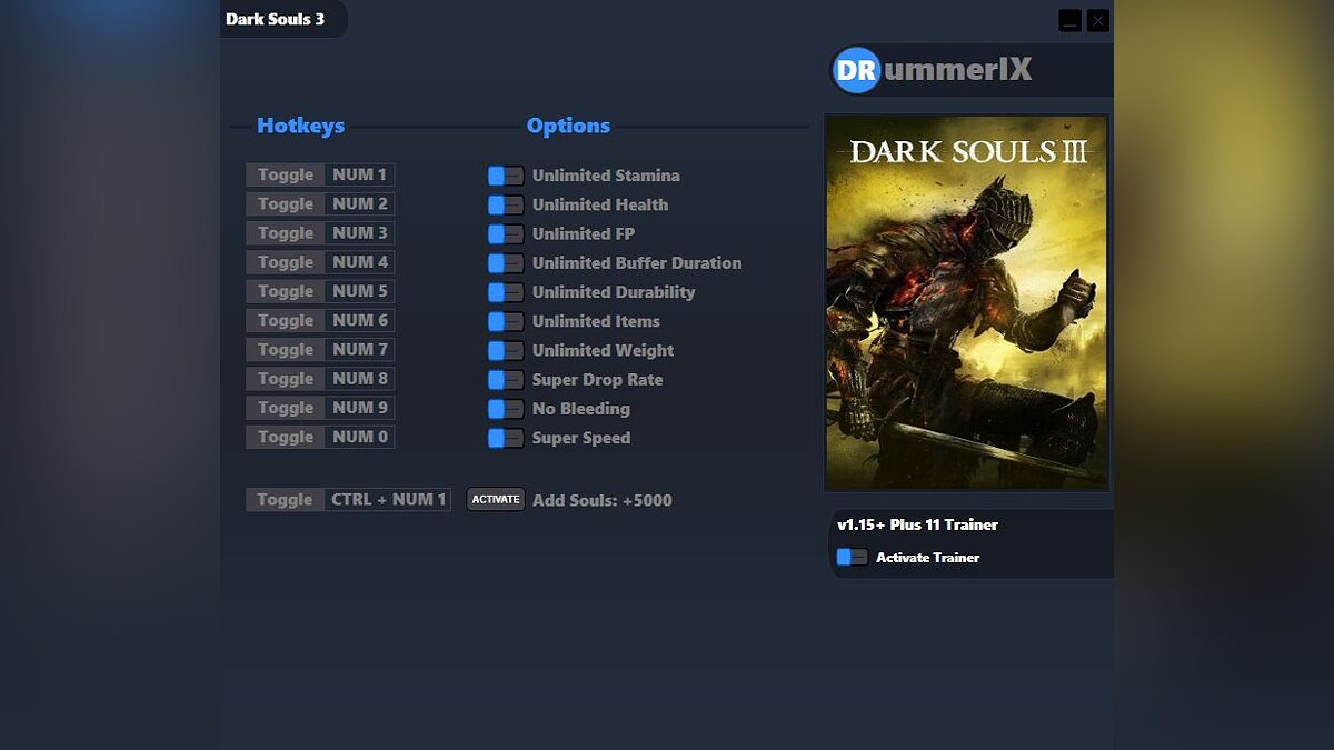Dark Souls 3 — Трейнер (+11) [v1.15+]