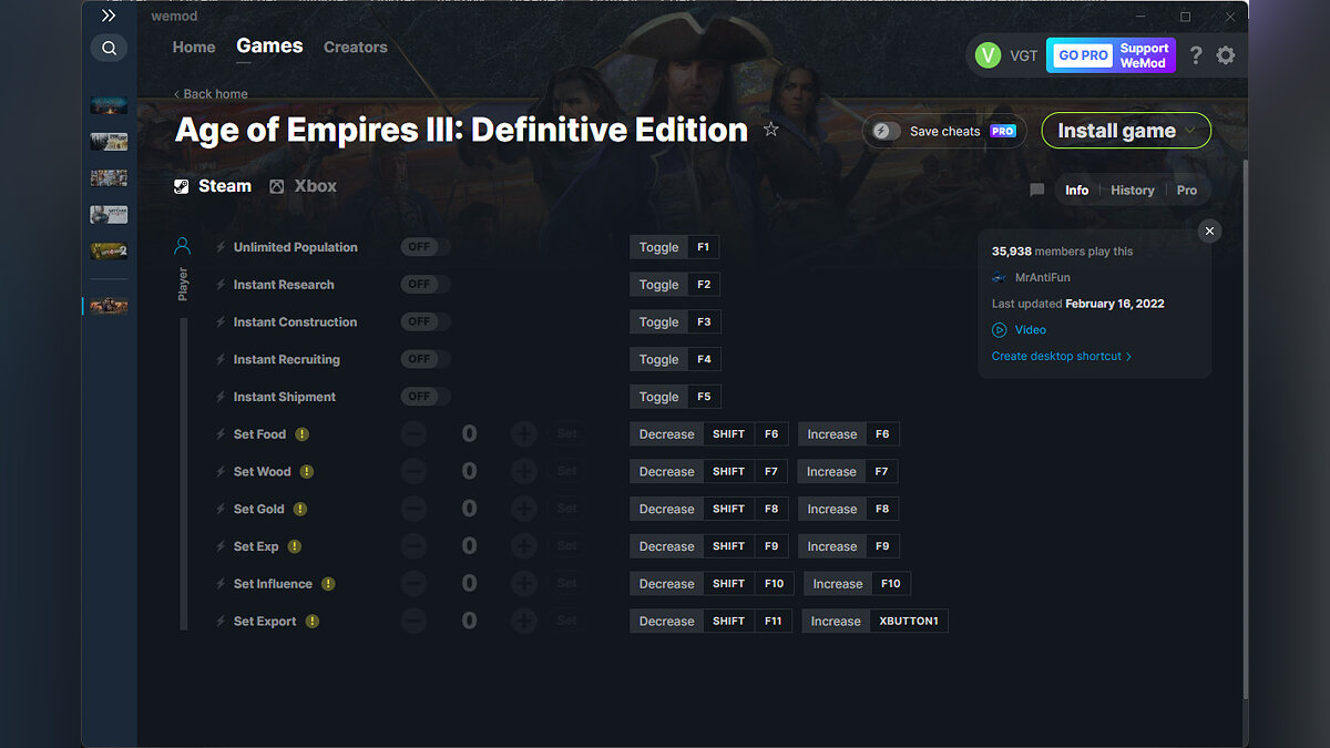 Age Of Empires 3: Definitive Edition — Трейнер (+11) от 16.02.2022 [WeMod]