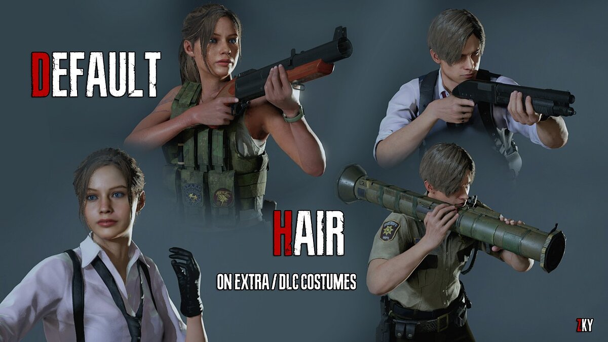 Resident Evil 2 — Стандартные прически на всех костюмах