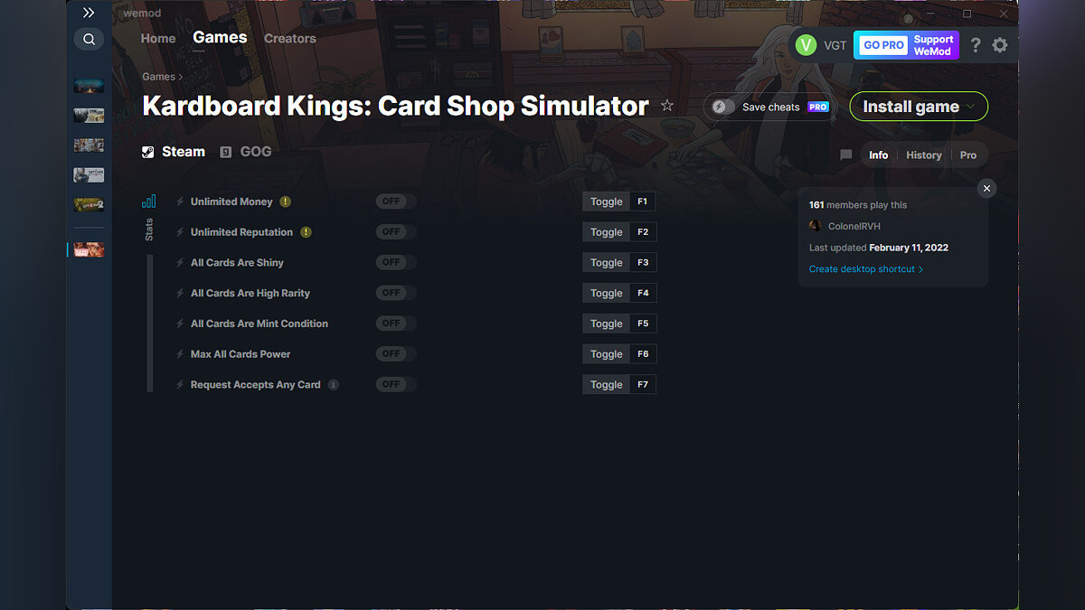 Kardboard Kings: Card Shop Simulator — Трейнер (+7) от 11.02.2022 [WeMod]