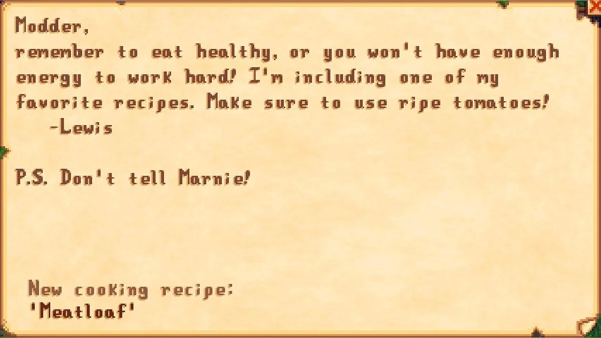 Stardew Valley — Mail Framework Mod