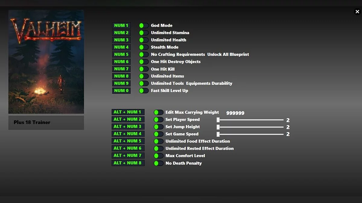 Valheim — Трейнер (+18) от 21.02.2022