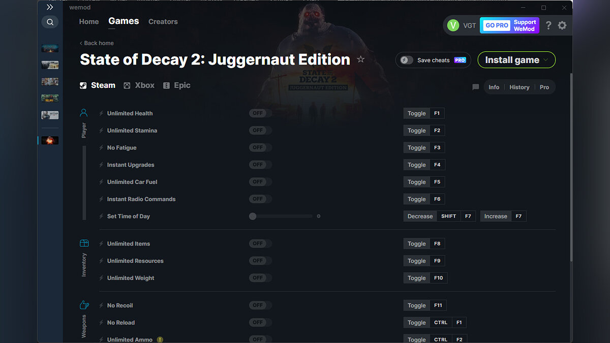 State of Decay 2: Juggernaut Edition — Трейнер (+16) от 25.02.2022 [WeMod]