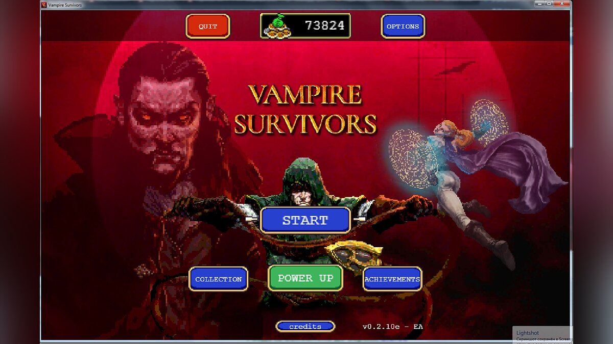 Vampire Survivors — Сохранение (Доступны все улучшения и открыто много оружия) [0.2.10e]