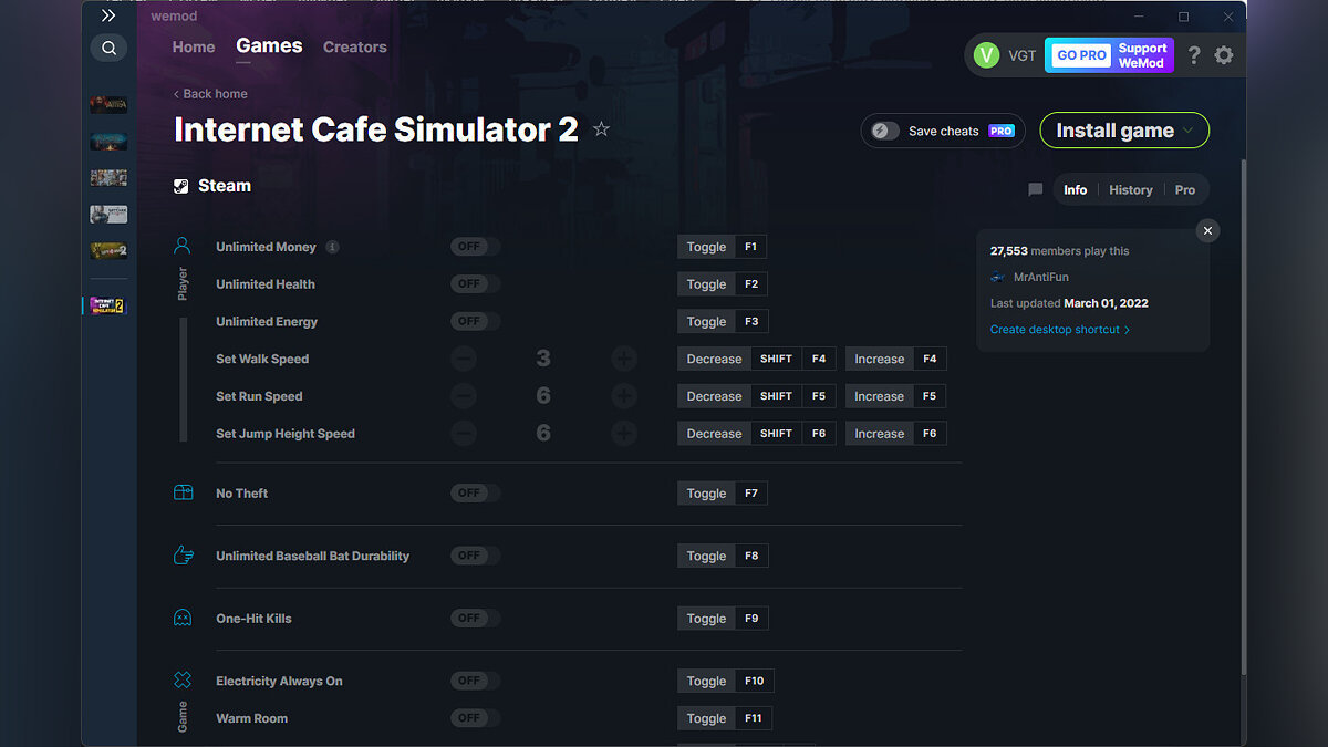 Internet Cafe Simulator 2 — Трейнер (+12) от 01.03.2022 [WeMod]