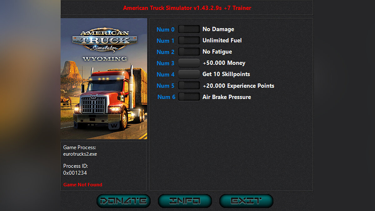 American Truck Simulator — Трейнер (+7) [1.41.1.61s - 1.43.2.27] 