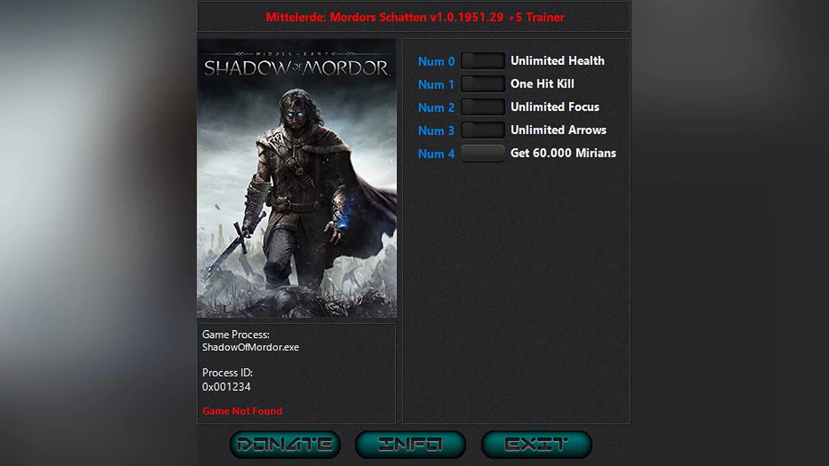 Middle-earth: Shadow of Mordor — Трейнер (+5) [1.0.1951.29]