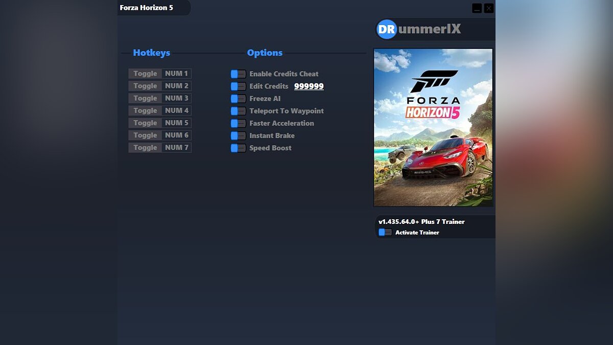 Forza Horizon 5 — Трейнер (+7) [Game Version: v1.435.64.0+]