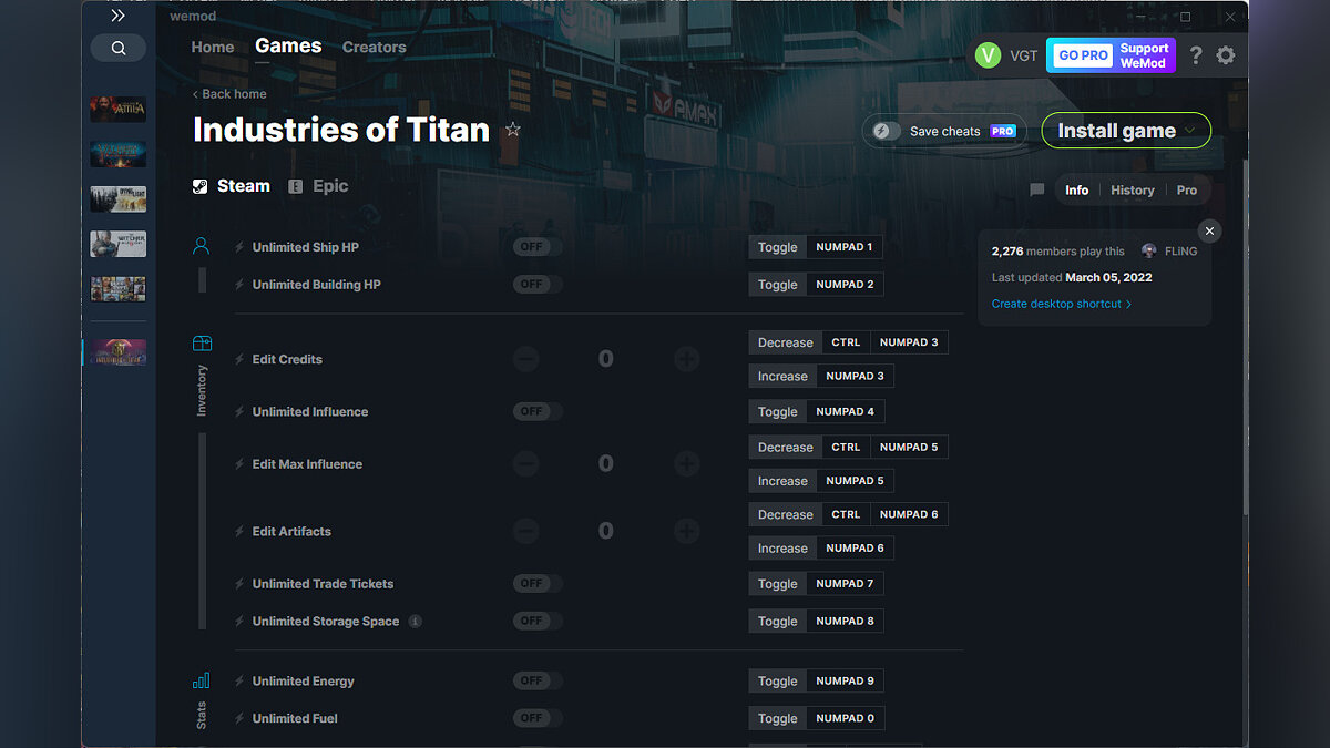 Industries of Titan — Трейнер (+17) от 05.03.2022 [WeMod]