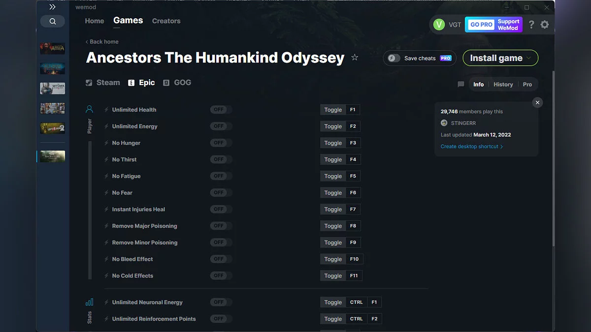 Ancestors: The Humankind Odyssey — Трейнер (+17) от 12.03.2022 [WeMod]