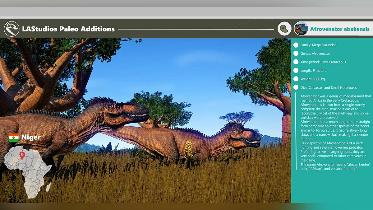 Jurassic World Evolution — Афровенатор - новый вид