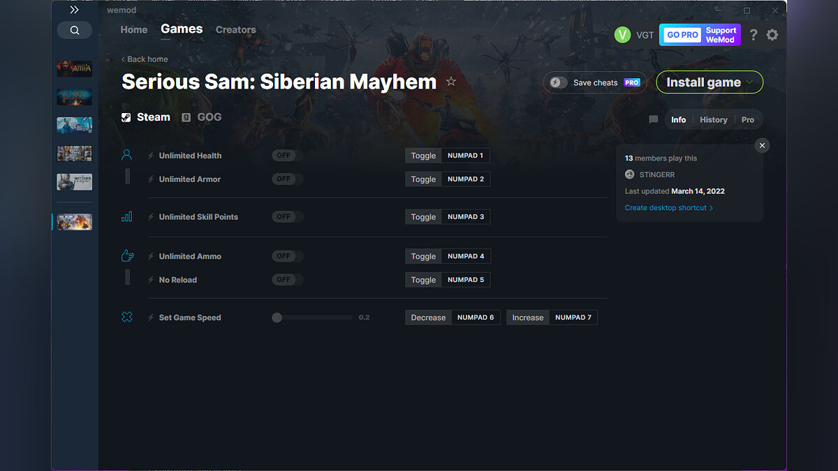 Serious Sam: Siberian Mayhem — Трейнер (+6) от 14.03.2022 [WeMod]