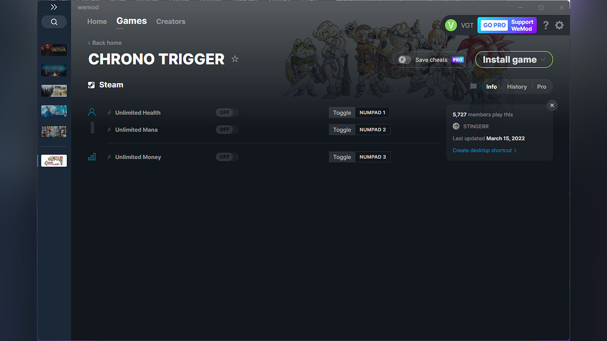 Chrono Trigger — Трейнер (+3) от 15.03.2022 [WeMod]