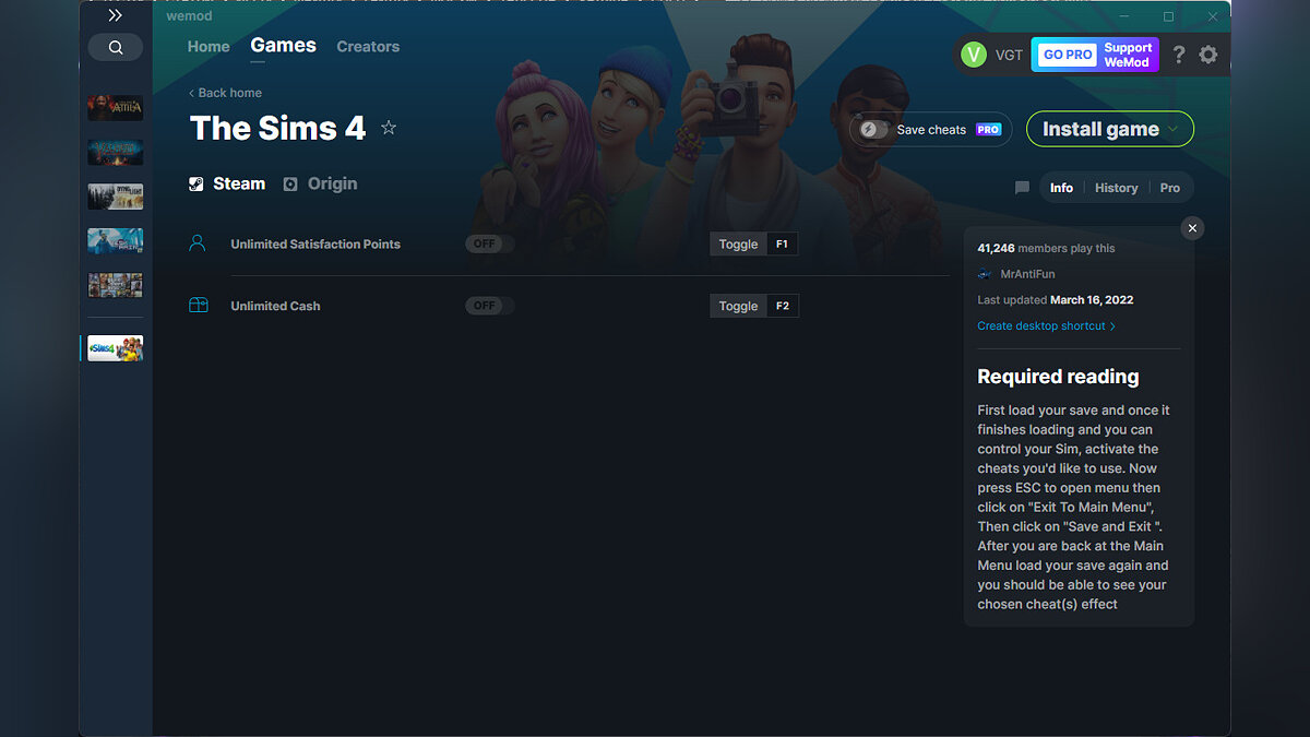 The Sims 4 — Трейнер (+2) от 16.03.2022 [WeMod]