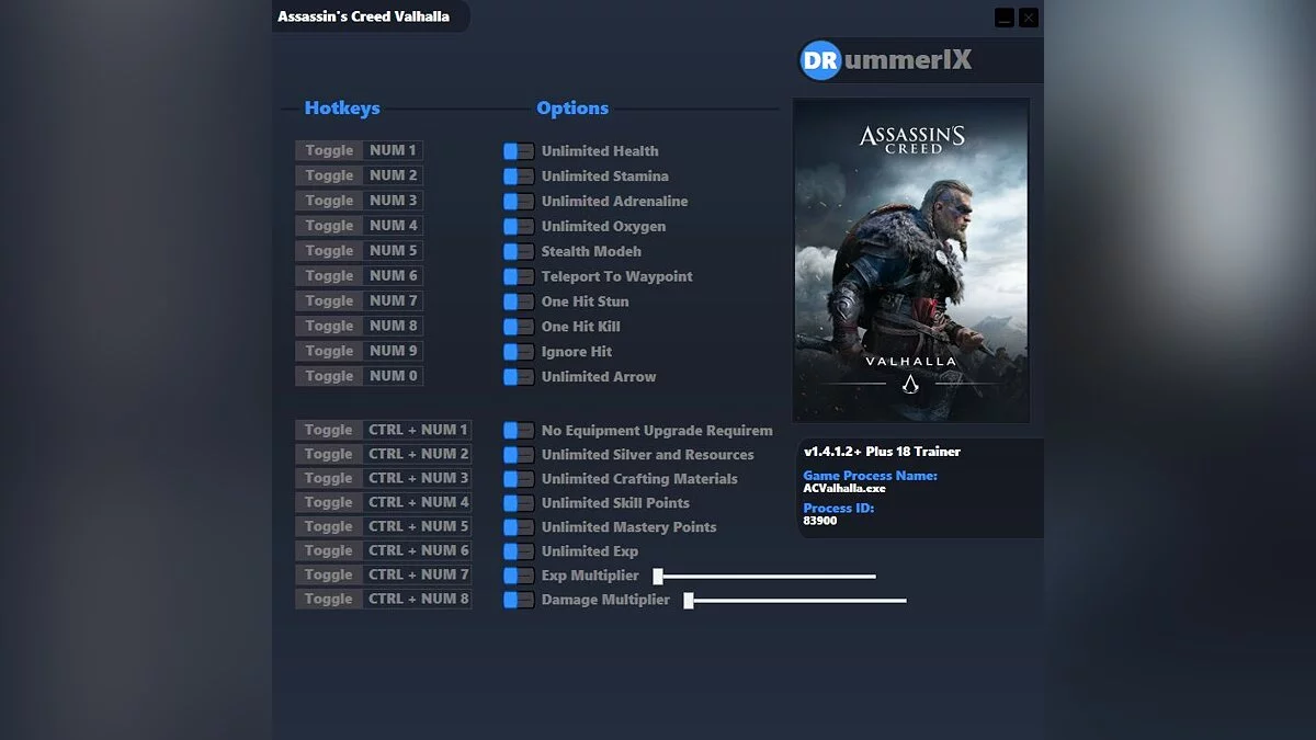 Assassin&#039;s Creed Valhalla — Трейнер (+18) [Game Version: v1.4.1.2+][Fix]