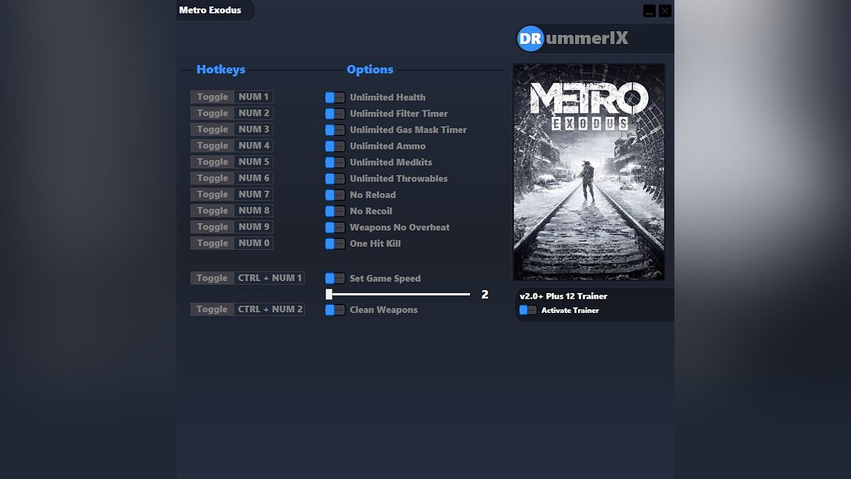 Metro Exodus — Трейнер (+12) [Game Version: v2.0+][Fix]