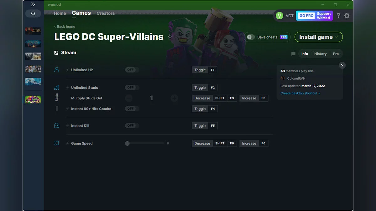 LEGO DC Super-Villains — Трейнер (+6) от 17.03.2022 [WeMod]