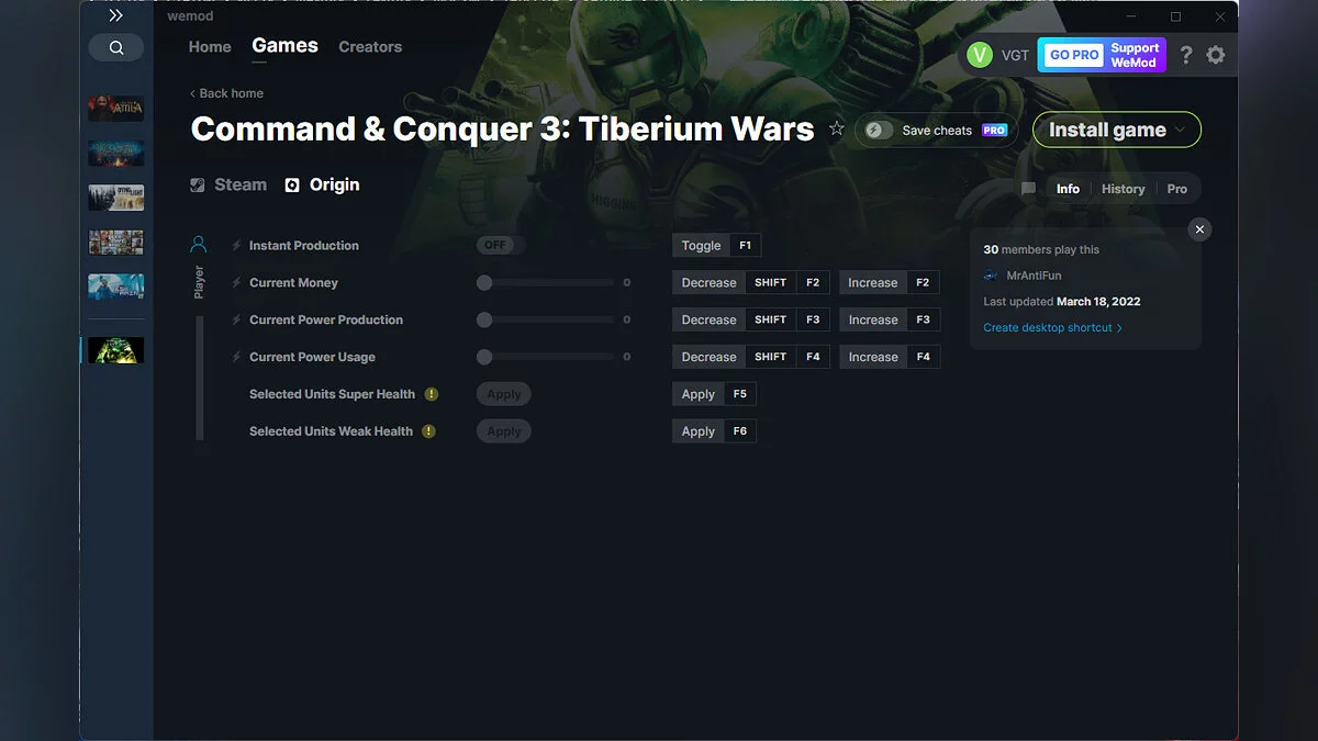 Command &amp; Conquer 3: Tiberium Wars — Трейнер (+6) от 18.03.2022 [WeMod]