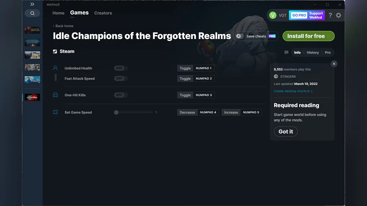 Idle Champions of the Forgotten Realms — Трейнер (+4) от 19.03.2022 [WeMod]