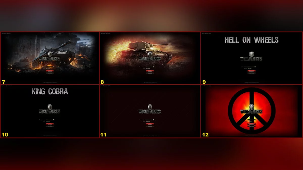 World of Tanks — Фоны авторизации