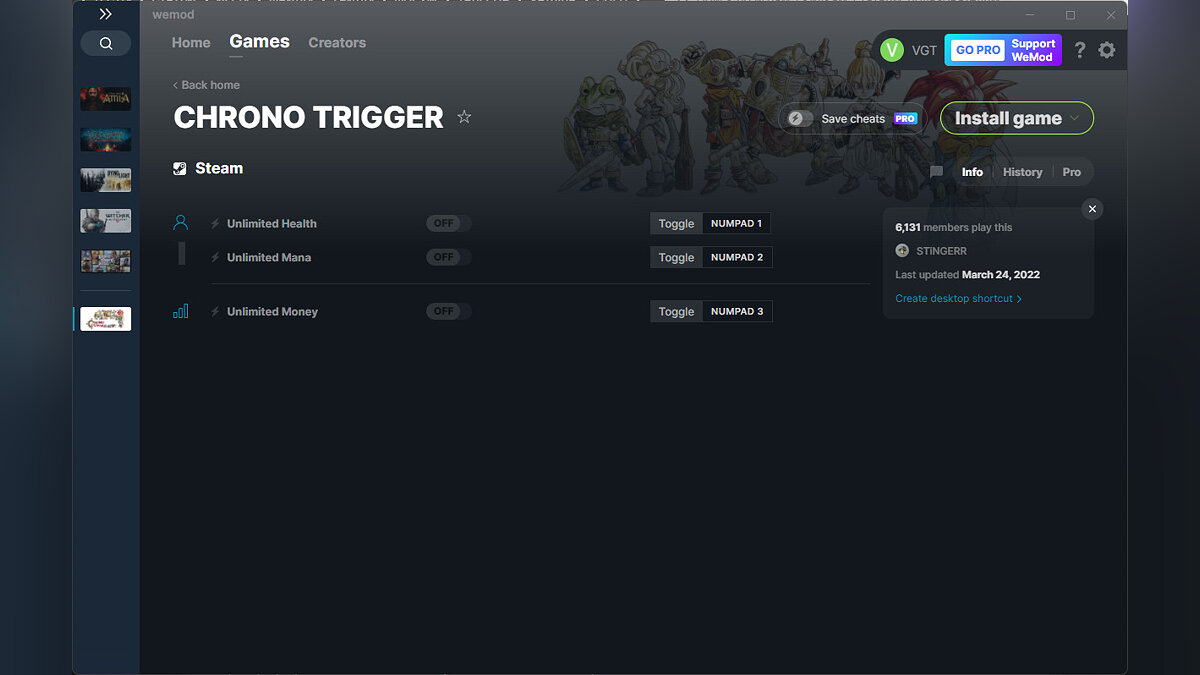 Chrono Trigger — Трейнер (+3) от 24.03.2022 [WeMod]