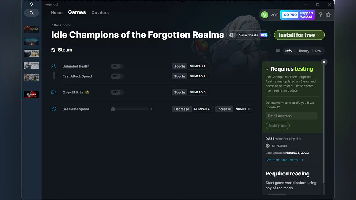 Idle Champions of the Forgotten Realms — Трейнер (+4) от 24.03.2022 [WeMod]