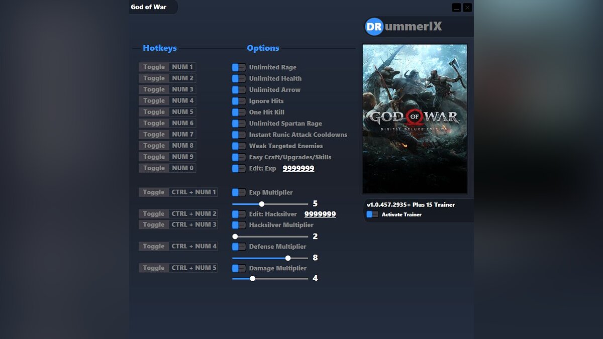 God of War — Трейнер (+15) [Game Version: v1.0.457.2935+]