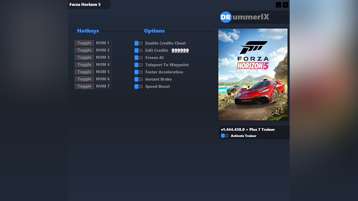 Forza Horizon 5 — Трейнер (+7) [Game Version: v1.444.438.0+]