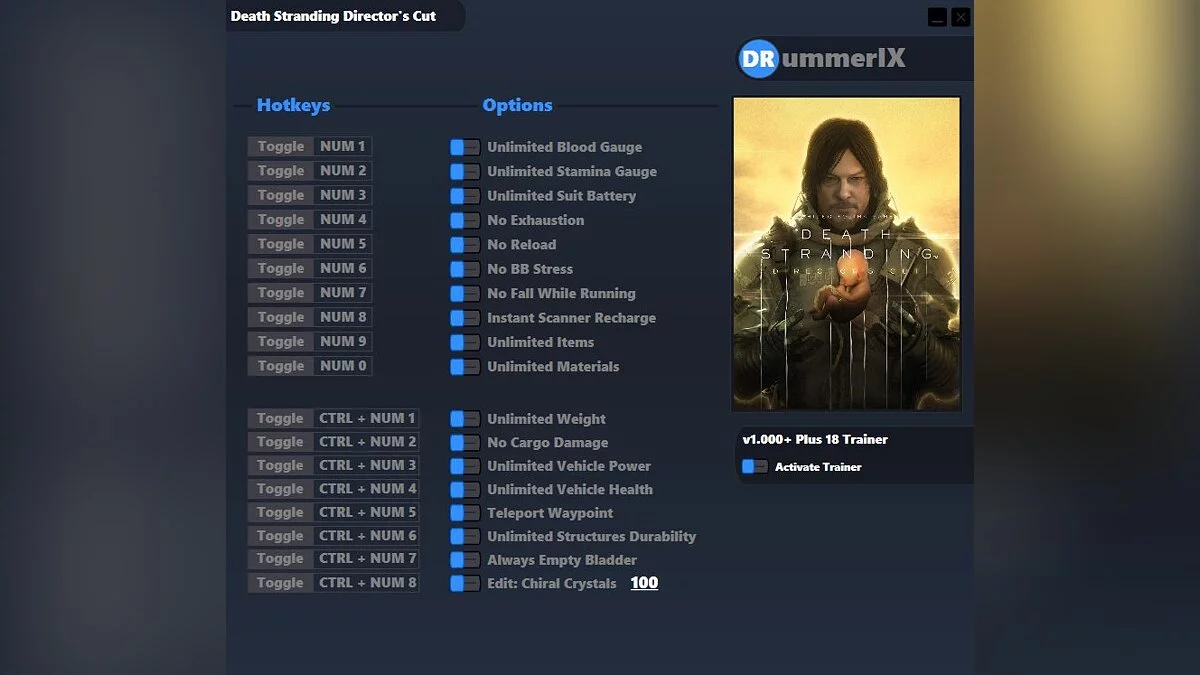 Death Stranding: Director&#039;s Cut — Трейнер (+18) [Game Version: v1.000]