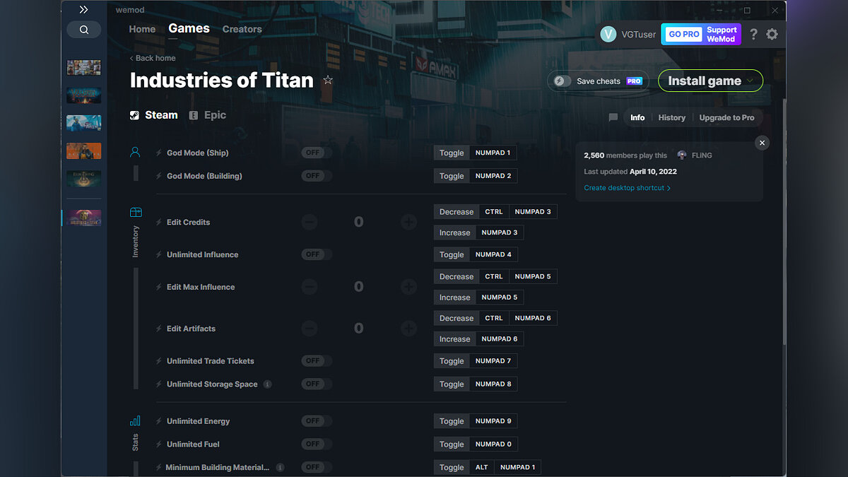Industries of Titan — Трейнер (+17) от 10.04.2022 [WeMod]