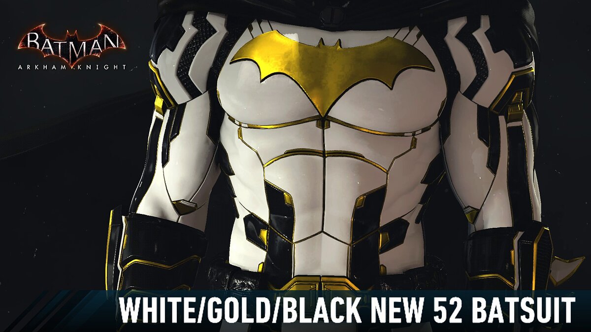 Batman: Arkham Knight — Черно-бело-золотой бэткостюм