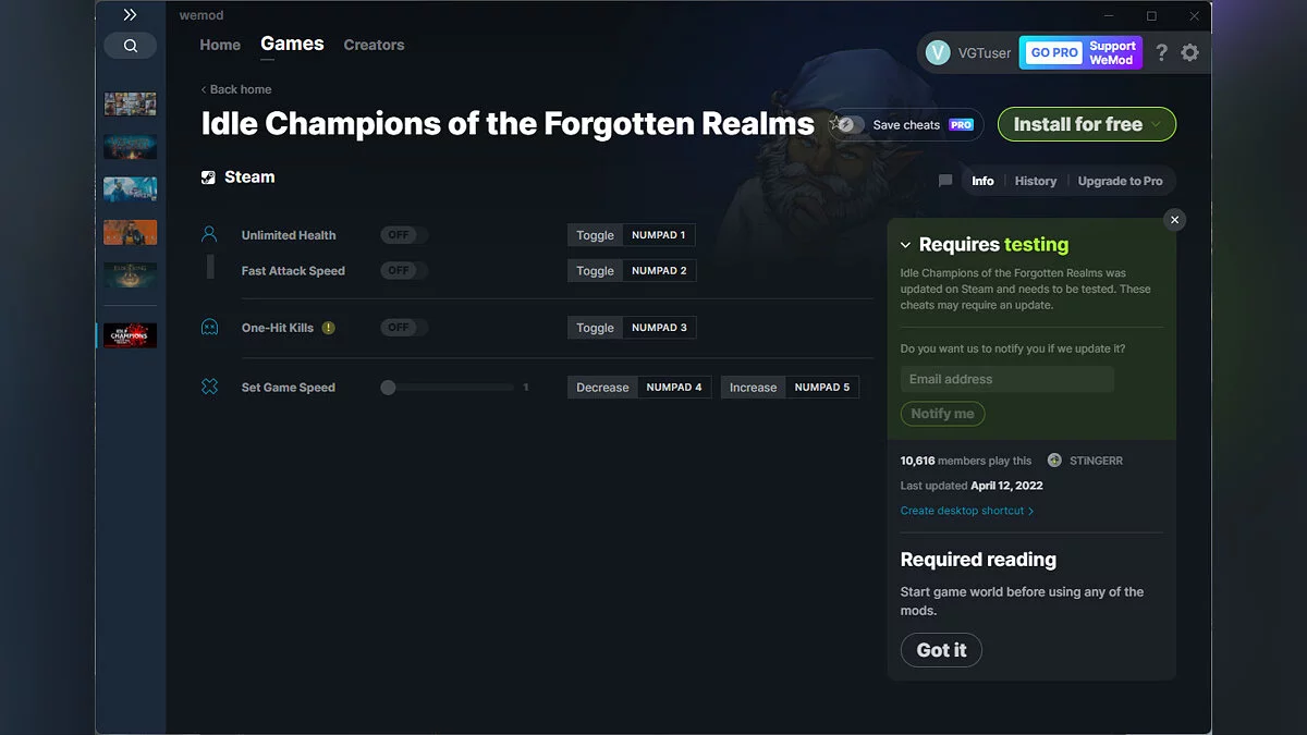 Idle Champions of the Forgotten Realms — Трейнер (+4) от 12.04.2022 [WeMod]