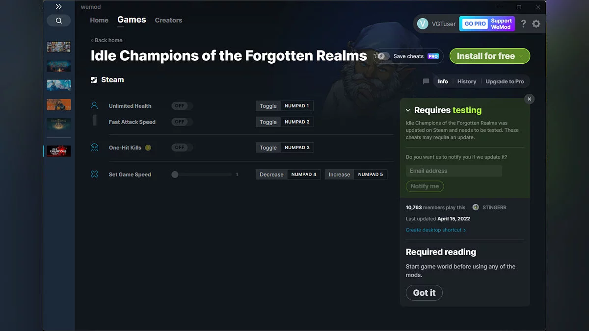 Idle Champions of the Forgotten Realms — Трейнер (+4) от 15.04.2022 [WeMod]