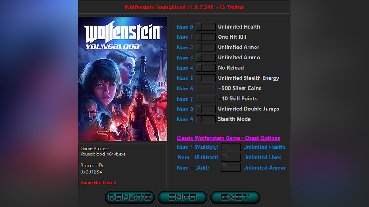 Wolfenstein: Youngblood — Трейнер (+13) [1.0.7.345]