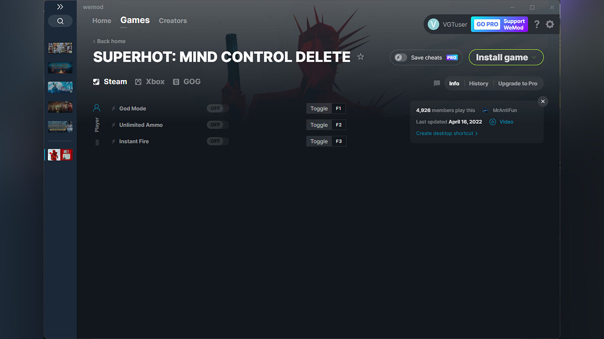 Superhot: Mind Control Delete — Трейнер (+3) от 16.04.2022 [WeMod]