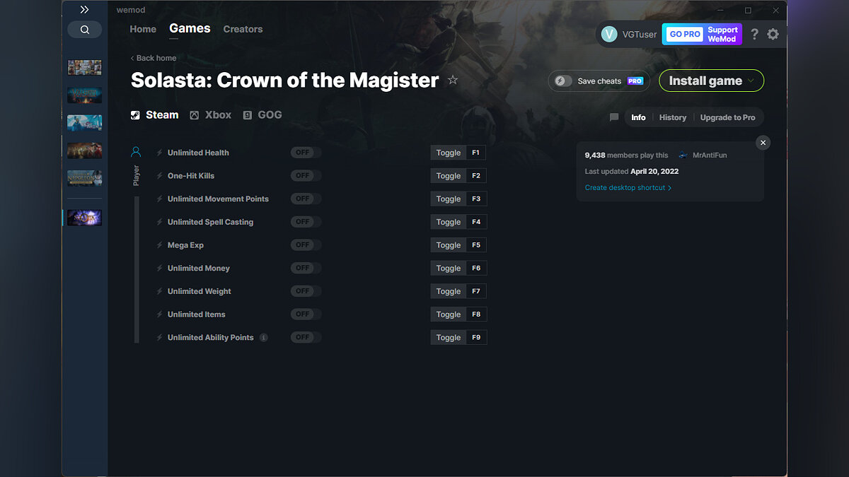 Solasta: Crown of the Magister — Трейнер (+9) от 20.04.2022 [WeMod]