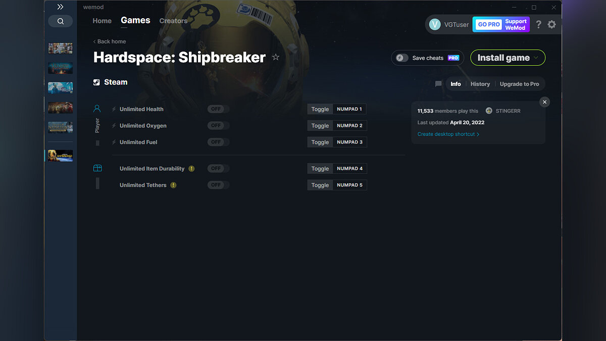 Hardspace: Shipbreaker — Трейнер (+5) от 20.04.2022 [WeMod]