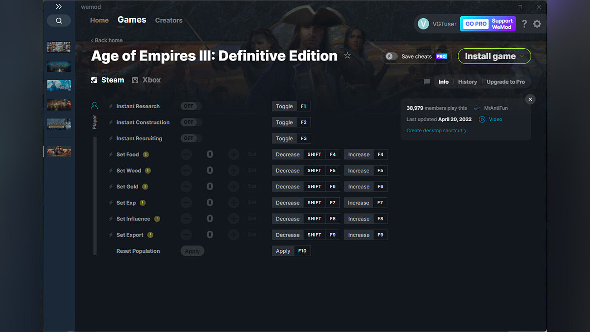 Age Of Empires 3: Definitive Edition — Трейнер (+10) от 20.04.2022 [WeMod]