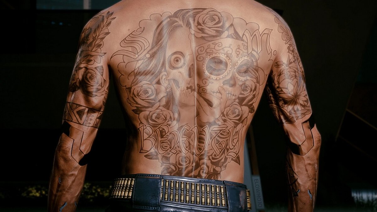 Cyberpunk 2077 — Черные татуировки Валентино