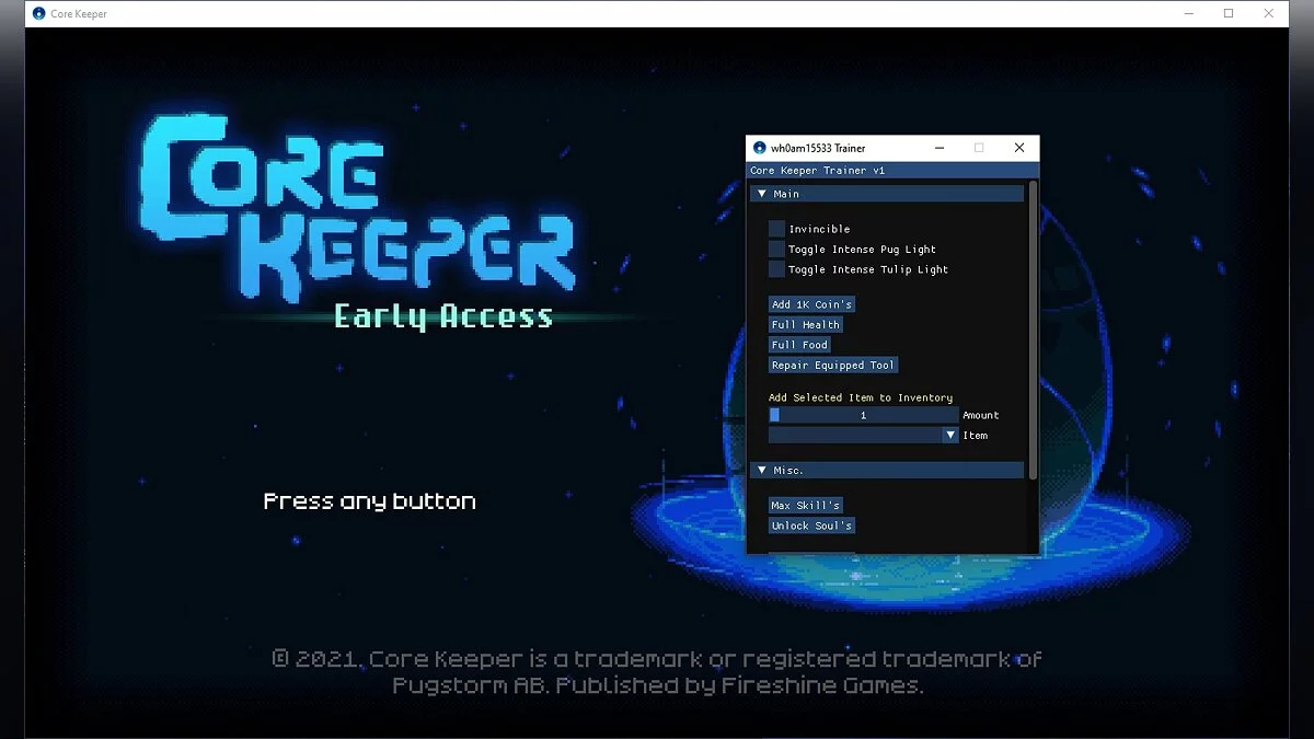 Core Keeper — Трейнер (+13) [0.3.5-05e7(0.3.5)]