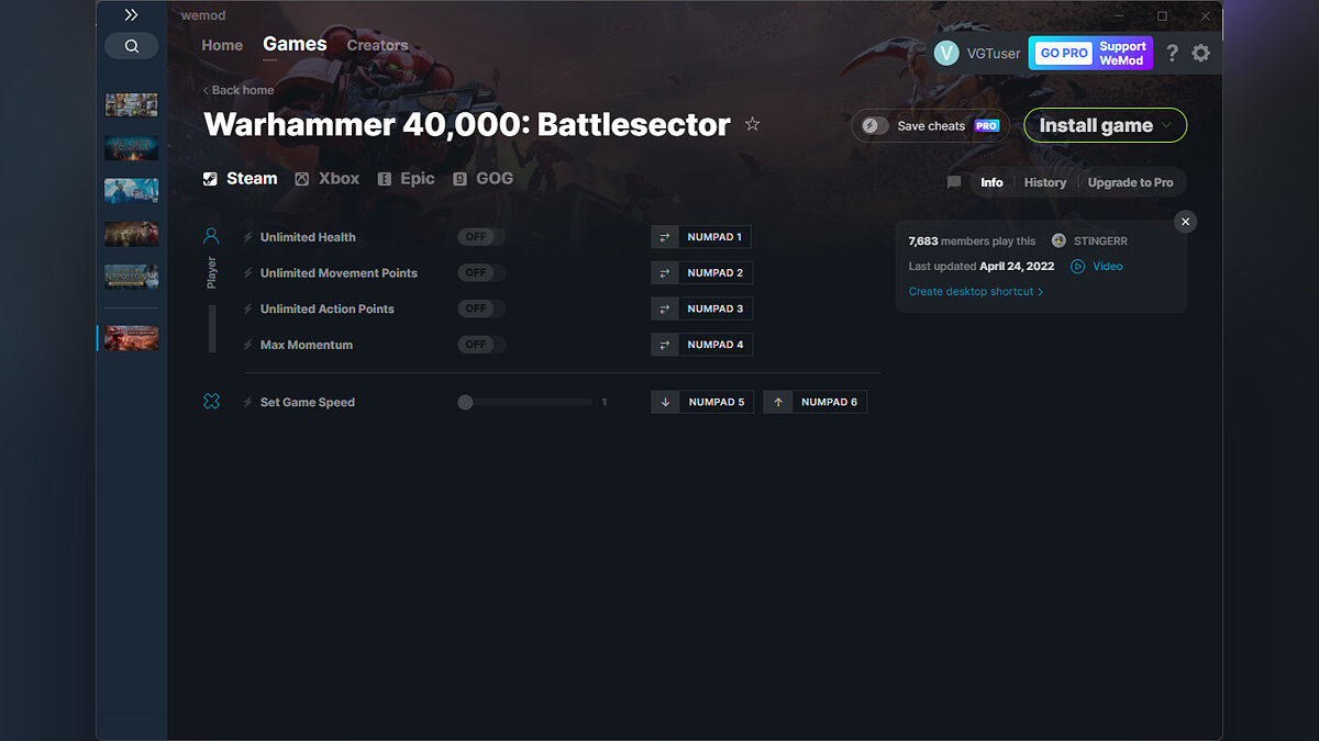 Warhammer 40,000: Battlesector — Трейнер (+5) от 24.04.2022 [WeMod]