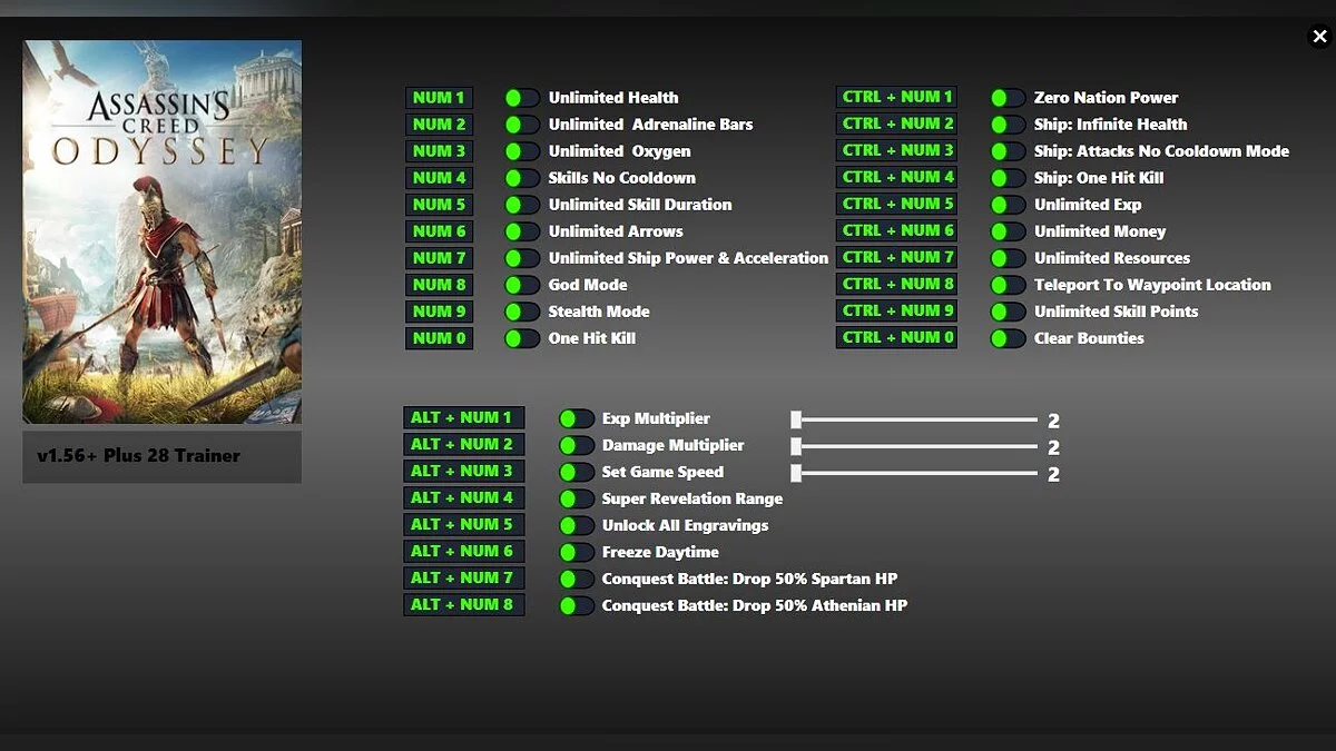 Assassin&#039;s Creed Odyssey — Трейнер (+28) от 27.04.22