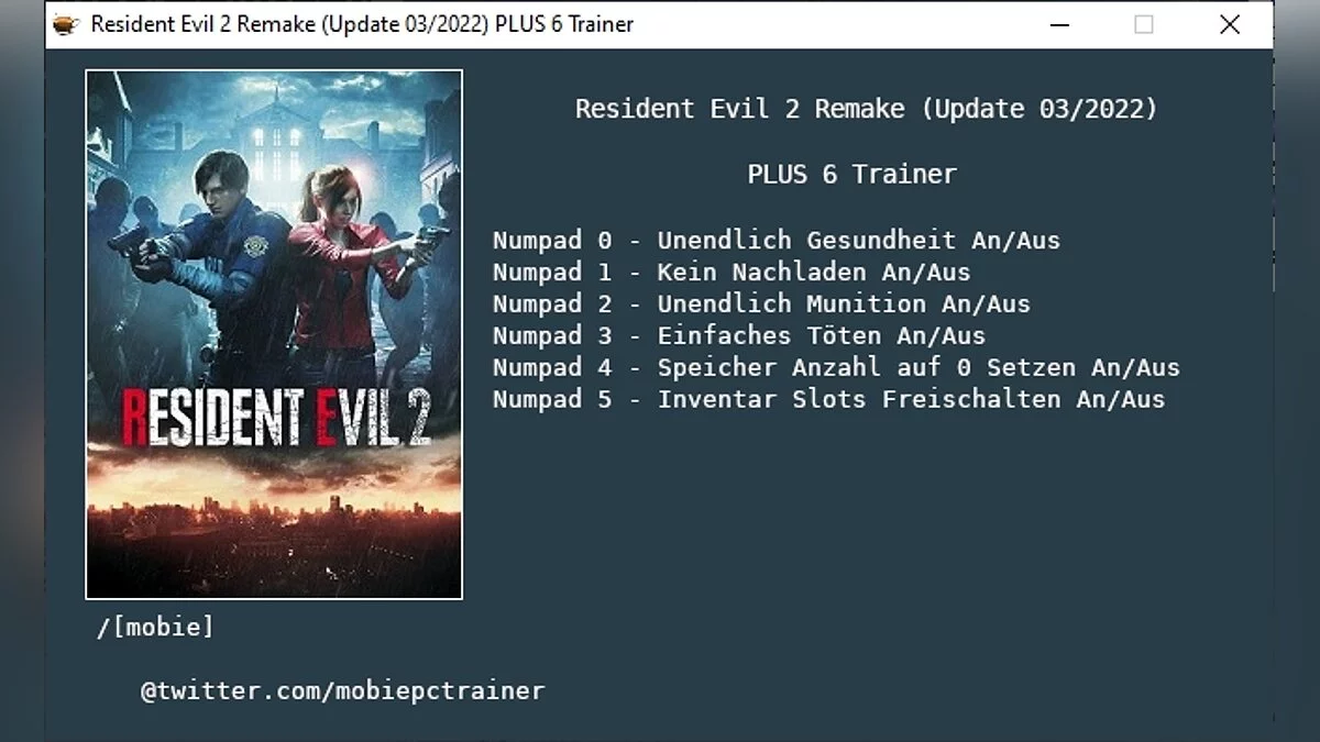 Resident Evil 2 — Трейнер (+6) [UPD: 03.2022]