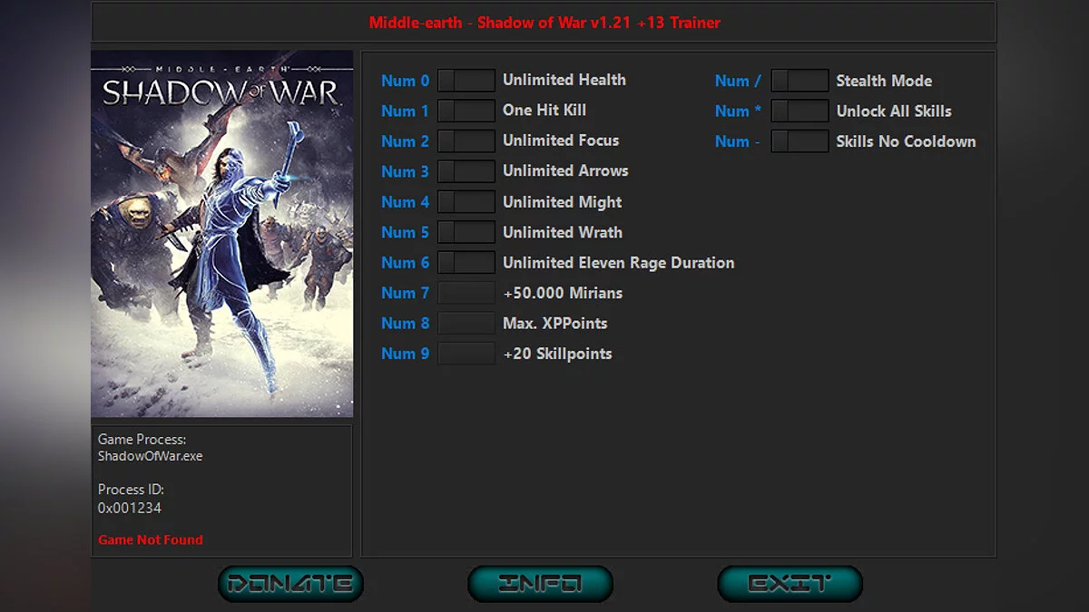 Middle-earth: Shadow of War — Трейнер (+13) [1.21]