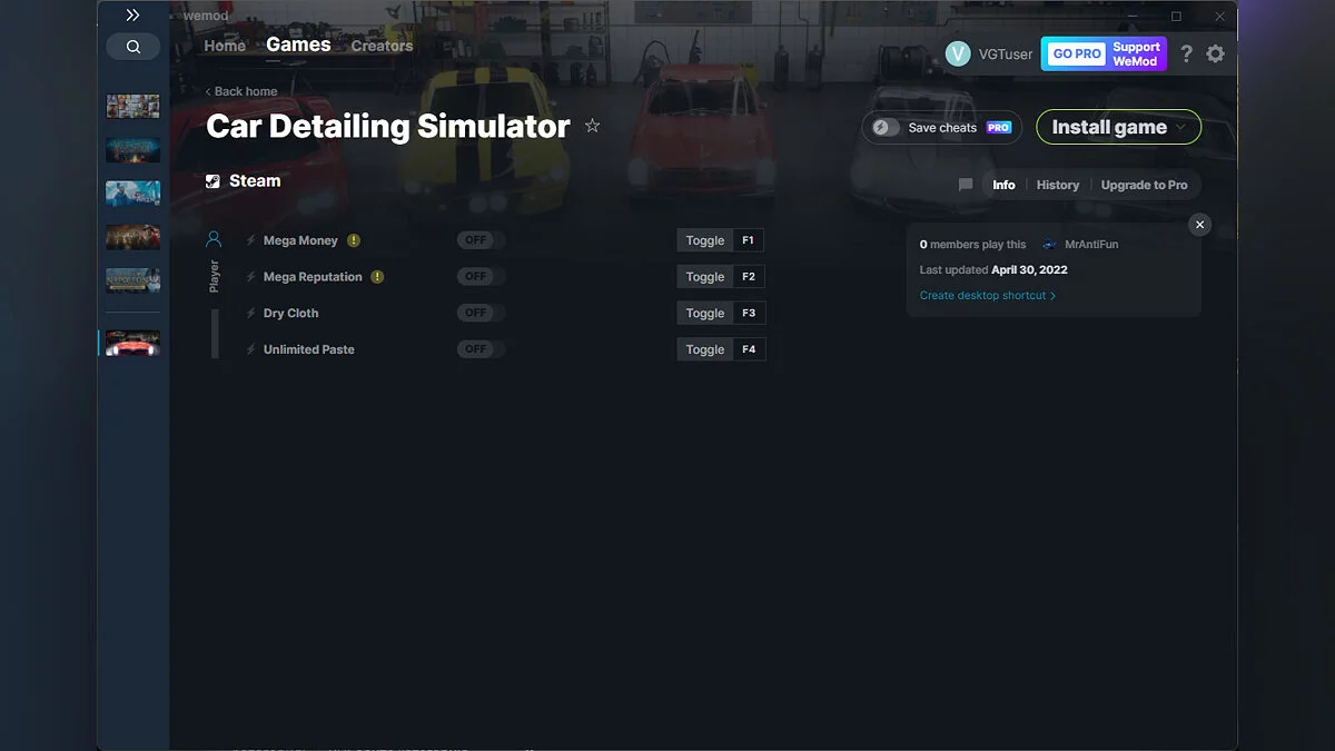 Car Detailing Simulator — Трейнер (+4) от 30.04.2022 [WeMod]